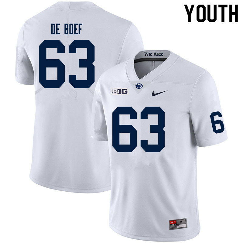 NCAA Nike Youth Penn State Nittany Lions Collin De Boef #63 College Football Authentic White Stitched Jersey QBO8298NG
